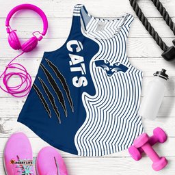 Custom Personalised Geelong Women's Racerback Tank Cats Indigenous