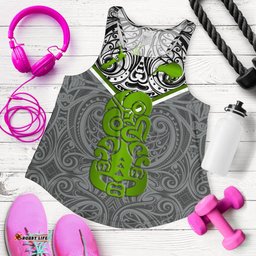 New Zealand Maori Rugby Women Racerback Tank Pride Version Gray