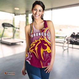 Broncos Indigenous Women Racerback Tank Brisbane Strong