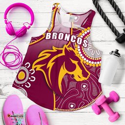 Broncos Indigenous Women Racerback Tank Brisbane Strong
