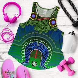 Torres Strait Women's Racerack Tank Dhari And Dot Patterns