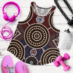 Racerback Tank Aboriginal Dot Painting Tank Top Ver08 Women