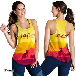 Racerback Tank Kangaroo Top Tank Morning Uluru Women