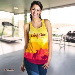 Racerback Tank Kangaroo Top Tank Morning Uluru Women