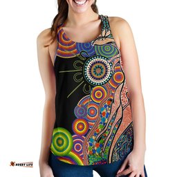 Australia Women's Racerback Tank Aboriginal Style NO.1