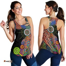 Australia Women's Racerback Tank Aboriginal Style NO.1