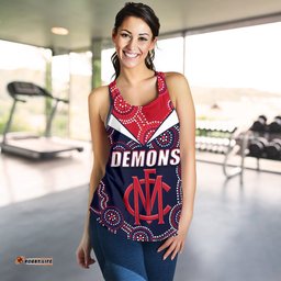 Demons Indigenous Women Racerback Tank Melbourne Fancy