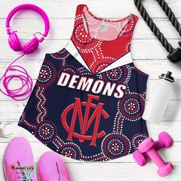 Demons Indigenous Women Racerback Tank Melbourne Fancy