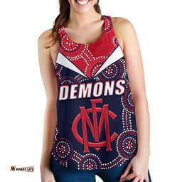 Demons Indigenous Women Racerback Tank Melbourne Fancy