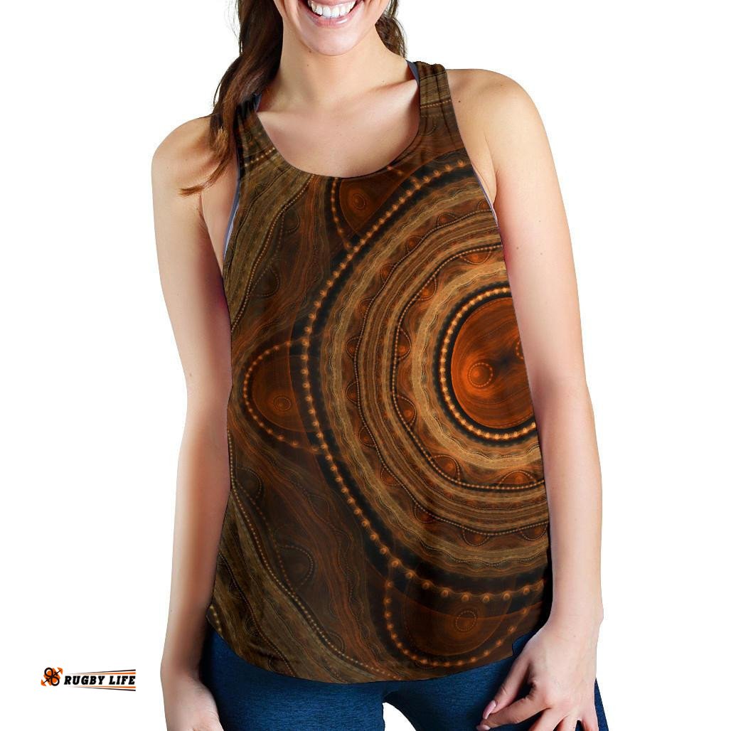 Racerback Tank Aboriginal Dot Painting Tank Top Ver09 Women