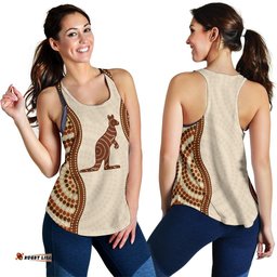 Racerback Tank Kangaroo Top Tank Aboriginal Dot Painting Women