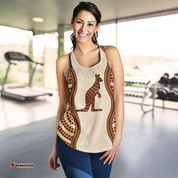 Racerback Tank Kangaroo Top Tank Aboriginal Dot Painting Women