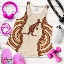 Racerback Tank Kangaroo Top Tank Aboriginal Dot Painting Women