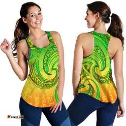 New Zealand Maori Mangopare Women Racerback Tank Polynesian Rasta