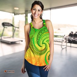 New Zealand Maori Mangopare Women Racerback Tank Polynesian Rasta