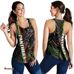 Penrith Panthers Rugby Women Racerback Tank The Mountain Men Aboriginal Art Dynamic