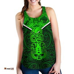New Zealand Maori Rugby Women Racerback Tank Pride Version Green