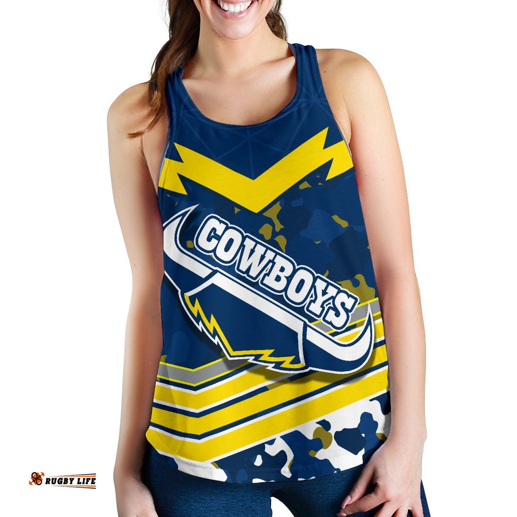 Camouflage Cowboys Anzac Women Racerback Tank North Queensland