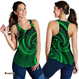 New Zealand Maori Mangopare Women Racerback Tank Polynesian Green