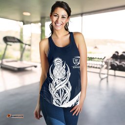 Scottish Rugby Women's Racerback Tank Thistle Vibes Navy