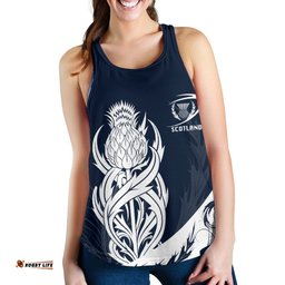 Scottish Rugby Women's Racerback Tank Thistle Vibes Navy