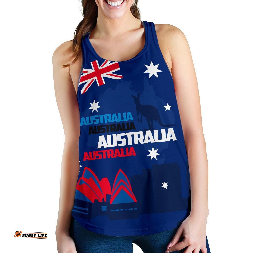 Racerback Tank Sydney Opera Tank Top Aus Flag Women