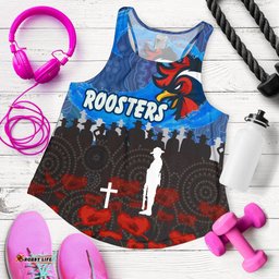 Sydney Roosters Aboriginal Women Racerback Tank Prairie Style