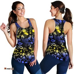 Australia Racerback Tank Australian Aboriginal Golden Wattle Women