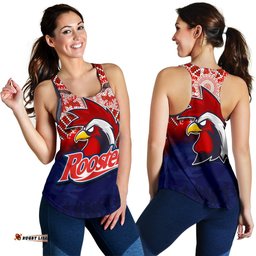 Roosters Women's Racerback Tank Anzac Day Aboriginal