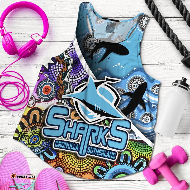 Cronulla Sutherland Women Racerback Tank Sharks Indigenous Aboriginal