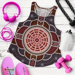 Racerback Tank Aboriginal Dot Painting Tank Top Ver03 Women