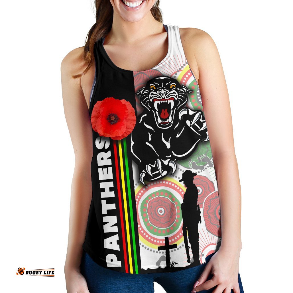 Penrith Panthers Women's Racerback Tank Anzac Day Power Style