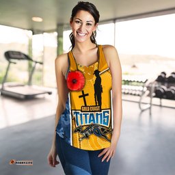 Titans Women's Racerback Tank Gold Coast Anzac Day Armor Version