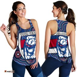 Custom Personalised Western Football Bulldogs Women Racerback Tank Redamancy Indigenous Australian
