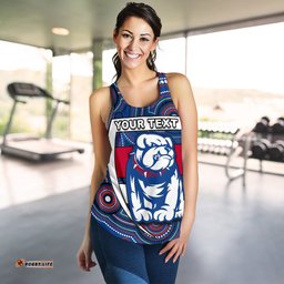 Custom Personalised Western Football Bulldogs Women Racerback Tank Redamancy Indigenous Australian