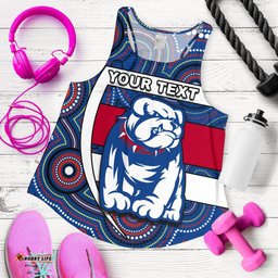 Custom Personalised Western Football Bulldogs Women Racerback Tank Redamancy Indigenous Australian