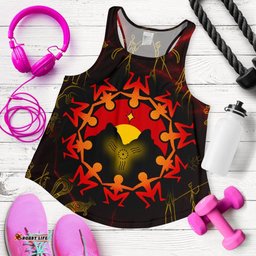 Aboriginal Women's Racerback Tank Australia Map and Indigenous Flag