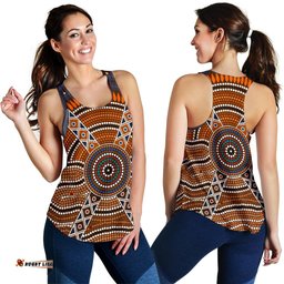 Racerback Tank Aboriginal Dot Painting Tank Top Ver01 Women