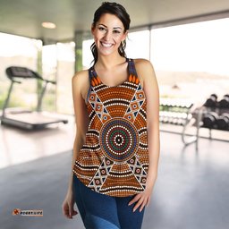 Racerback Tank Aboriginal Dot Painting Tank Top Ver01 Women