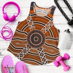 Racerback Tank Aboriginal Dot Painting Tank Top Ver01 Women