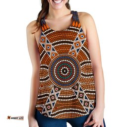 Racerback Tank Aboriginal Dot Painting Tank Top Ver01 Women