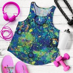 Australia Racerback Tank Opal Gemstone Top Tank Color Art Women