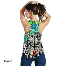 Integrity Maori Ta Moko Women Racerback Tank Kiwi and Paua