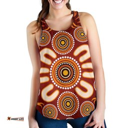 Aboriginal Women's Racerback Tank Circle Flowers Patterns Ver02