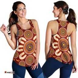 Aboriginal Women's Racerback Tank Circle Flowers Patterns Ver02