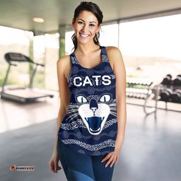 Geelong Women Racerback Tank Cats Indigenous Navy