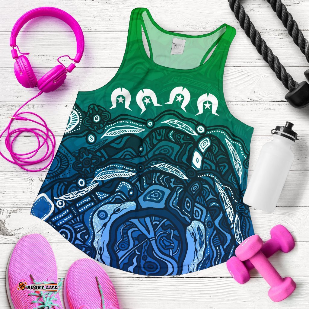 Torres Strait Islands Women's Racerback Tank Blue