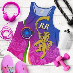 India Cricket Women Racerback Tank Rajasthan Royals Version RR