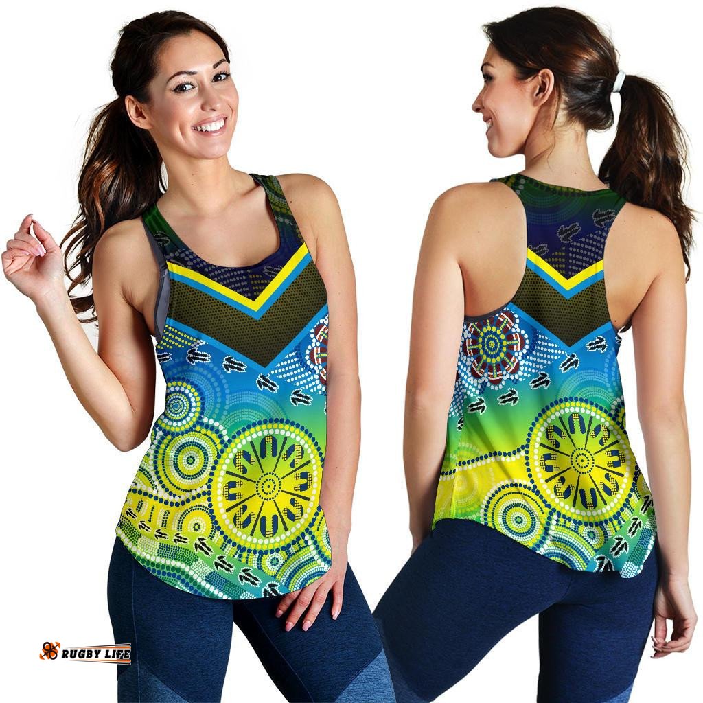 Aboriginal Racerback Tank Dot Painting Indigenous Circle Patterns Women