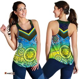 Aboriginal Racerback Tank Dot Painting Indigenous Circle Patterns Women